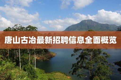 唐山古冶最新招聘信息全面概览