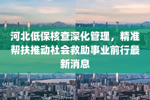 河北低保核查深化管理，精准帮扶推动社会救助事业前行最新消息