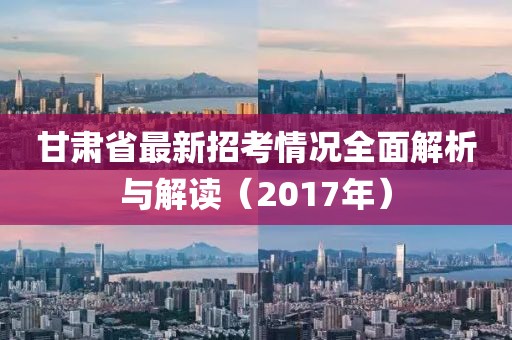 甘肃省最新招考情况全面解析与解读（2017年）