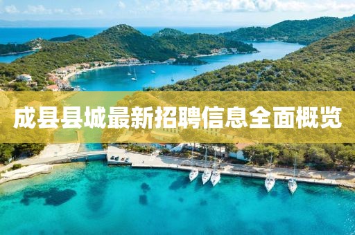 成县县城最新招聘信息全面概览