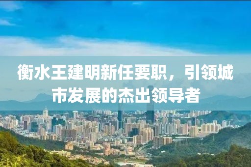 衡水王建明新任要职，引领城市发展的杰出领导者