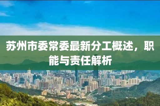 苏州市委常委最新分工概述，职能与责任解析