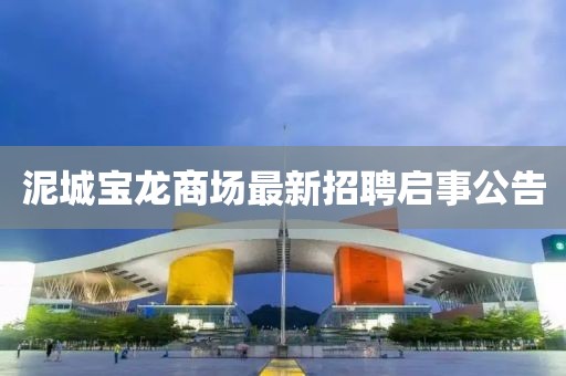 泥城宝龙商场最新招聘启事公告