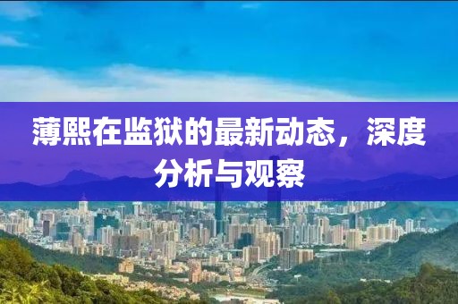 薄熙在监狱的最新动态，深度分析与观察