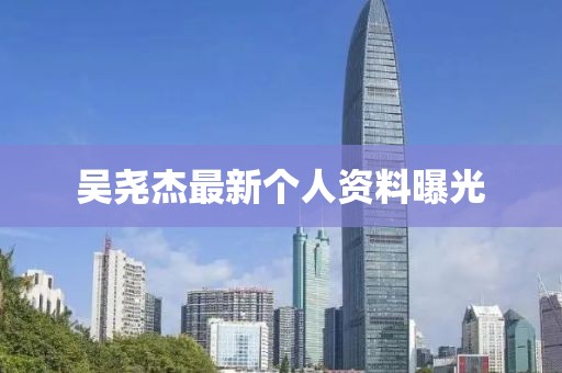 吴尧杰最新个人资料曝光