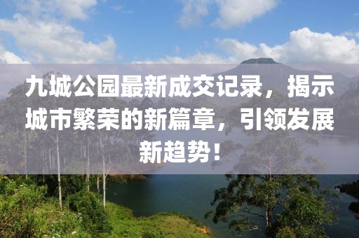 九城公园最新成交记录，揭示城市繁荣的新篇章，引领发展新趋势！