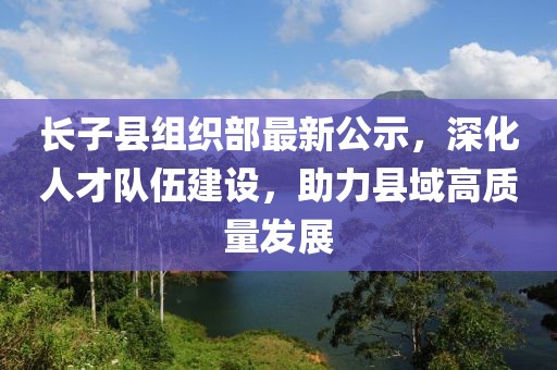 长子县组织部最新公示，深化人才队伍建设，助力县域高质量发展