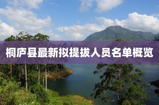 桐庐县最新拟提拔人员名单概览